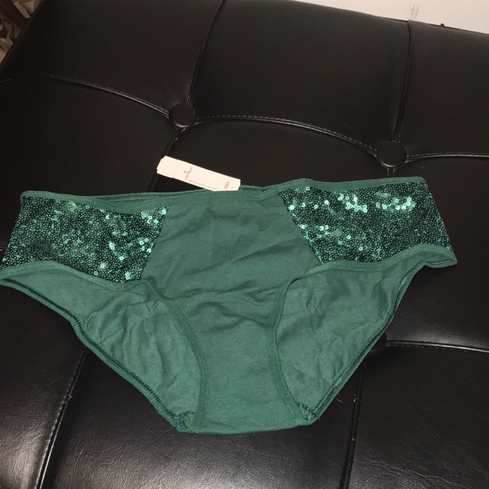 NWT Victoria Secret Emerald Green Sequin Panty.